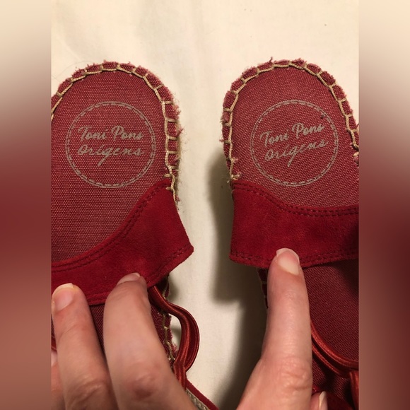 Toni Pons Origins,Tremp red suede espadrille wedge,sling back,look brand new, 10 - Picture 3 of 10
